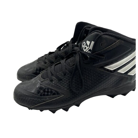 Adidas Size 9 Black & Silver Mens Lace Up Football Cleats - Picture 6 of 10